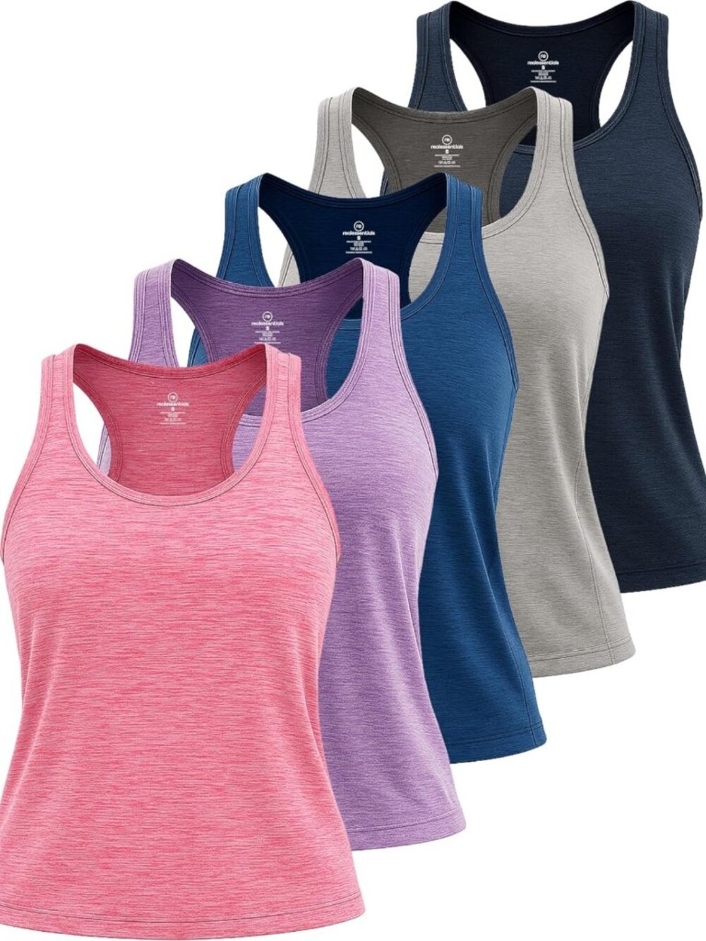 5 Pack Women's Sleeveless Athletic Tank Tops - Dry Fit Workout & Yoga Gear